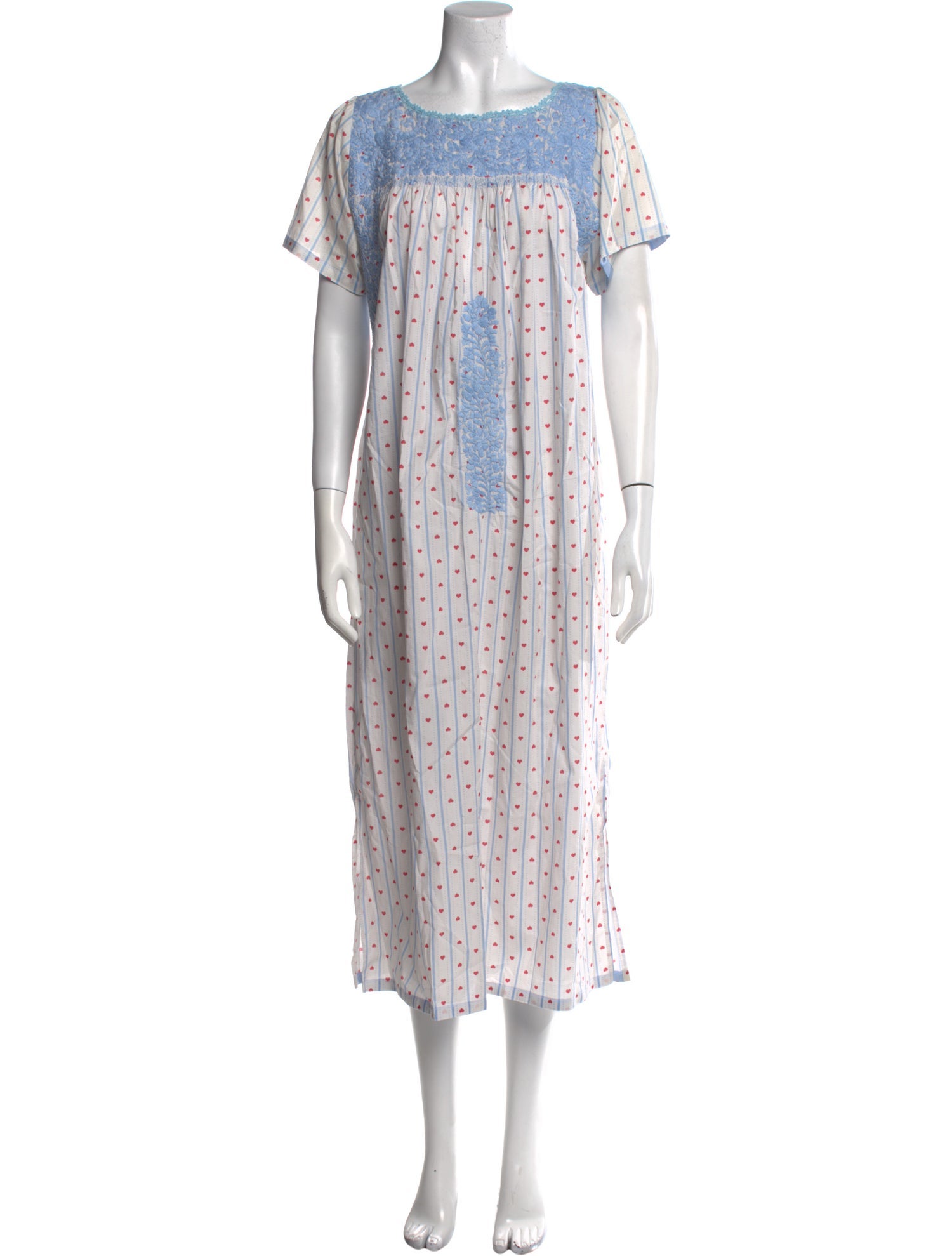 Mi Golondrina Polka Dot Print Long Dress