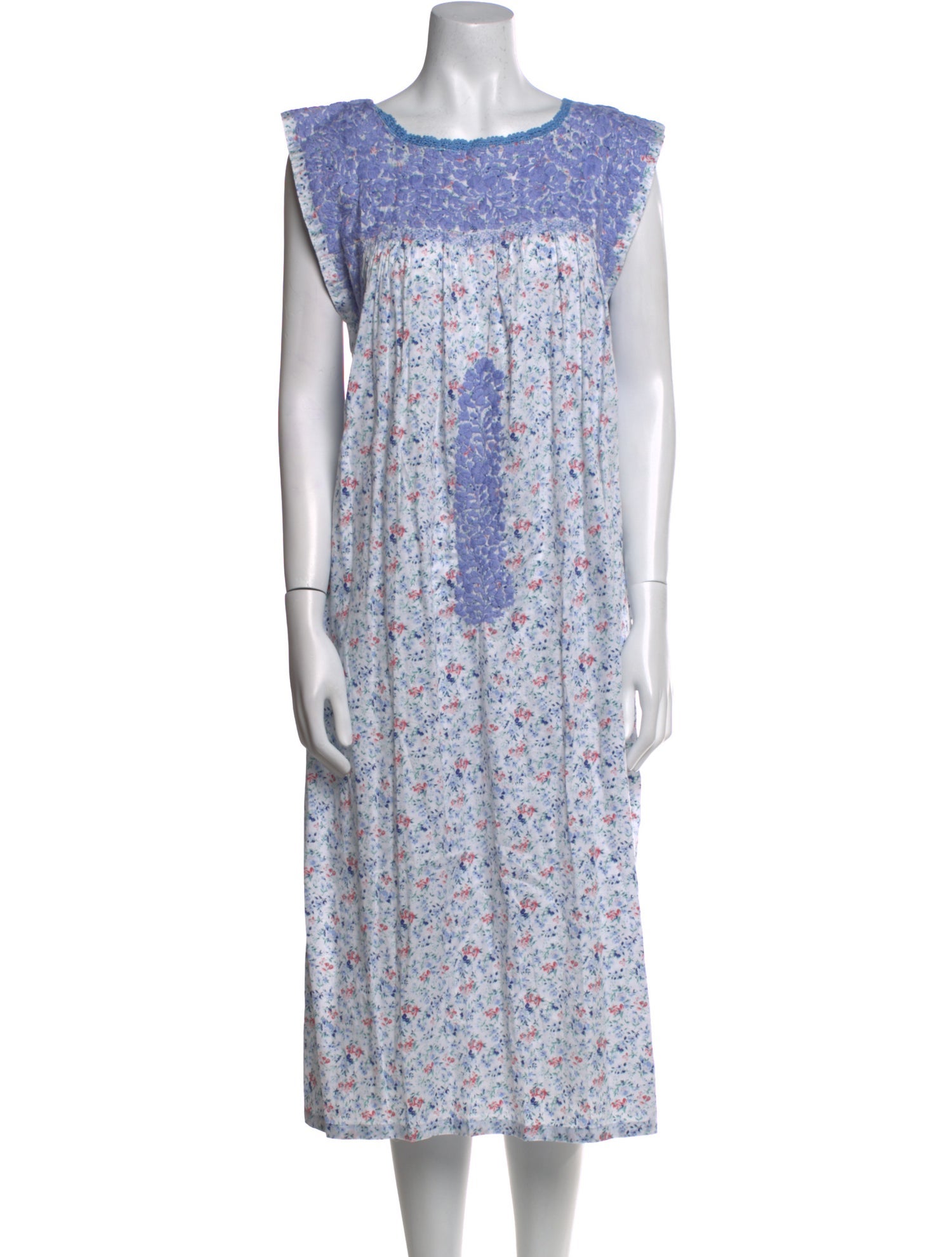 Mi Golondrina Floral Print Midi Length Dress