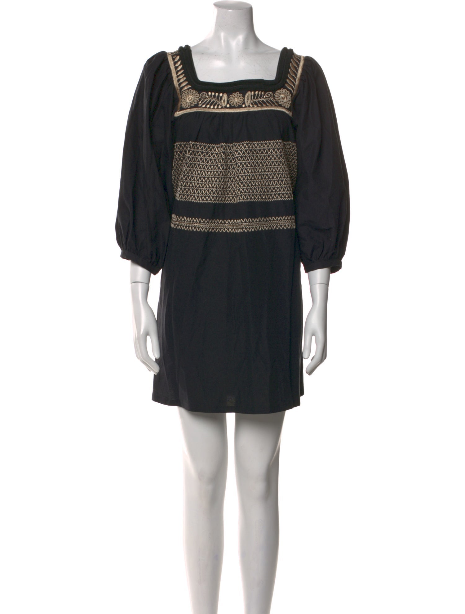 Mi Golondrina Square Neckline Mini Dress