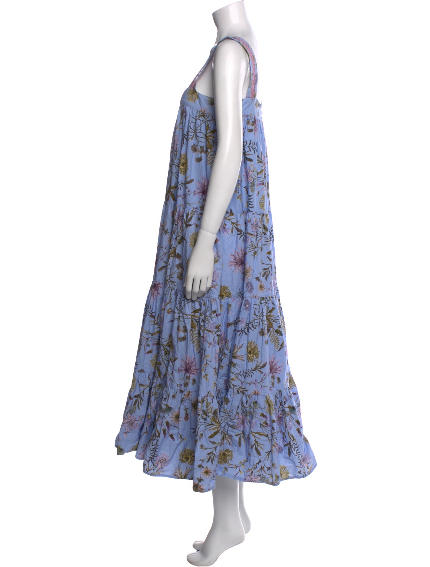 Mi Golondrina Floral Print Long Dress