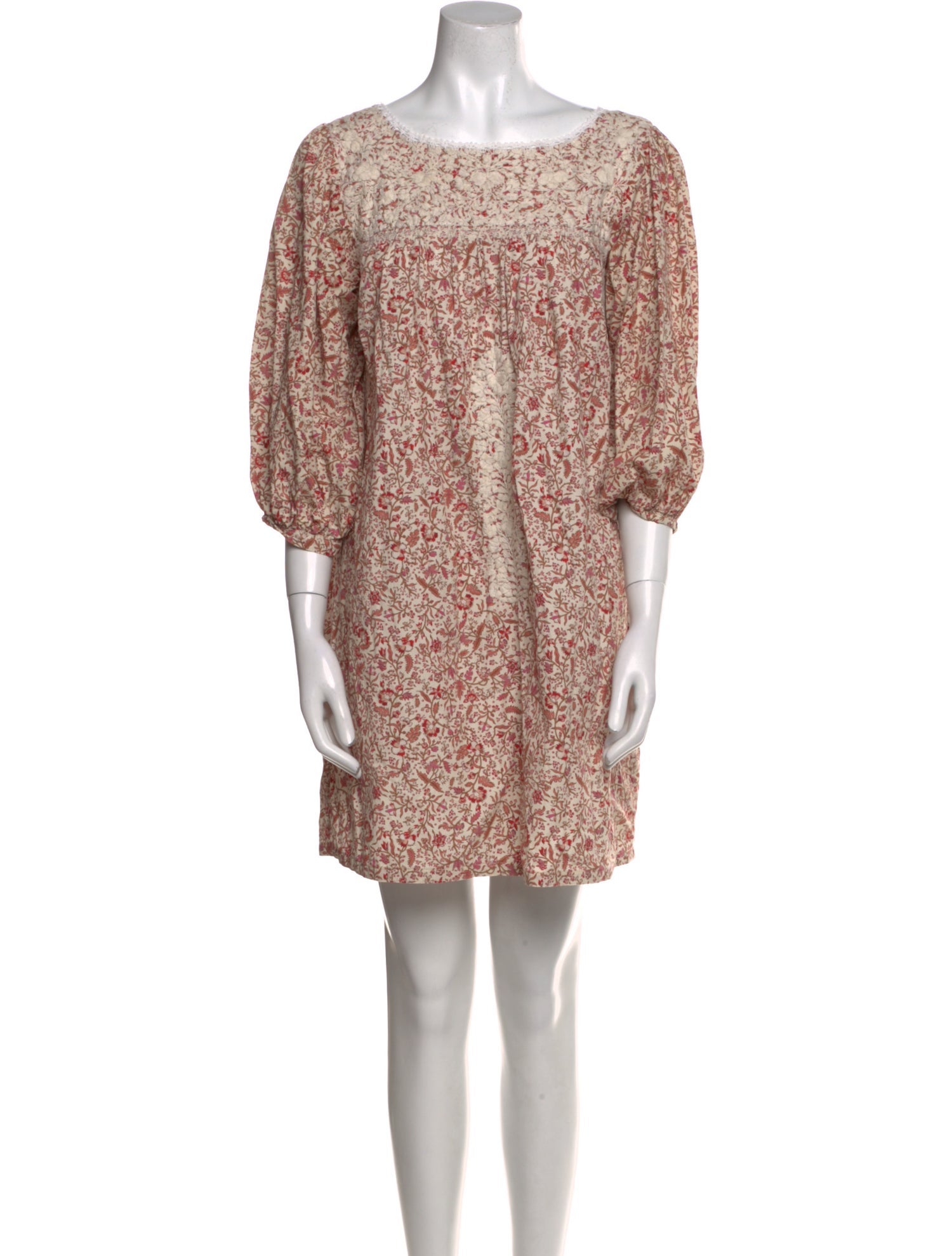 Mi Golondrina Floral Print Mini Dress