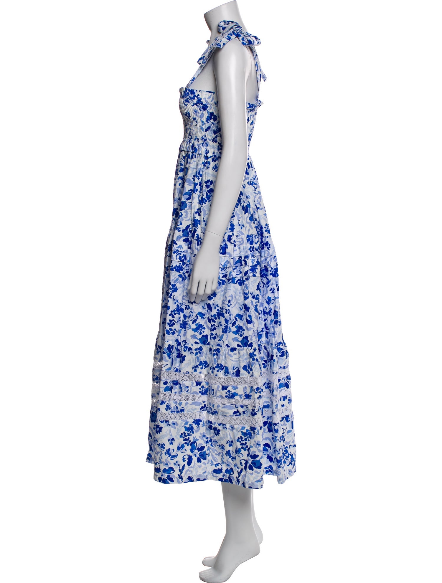 Mi Golondrina Floral Print Midi Length Dress