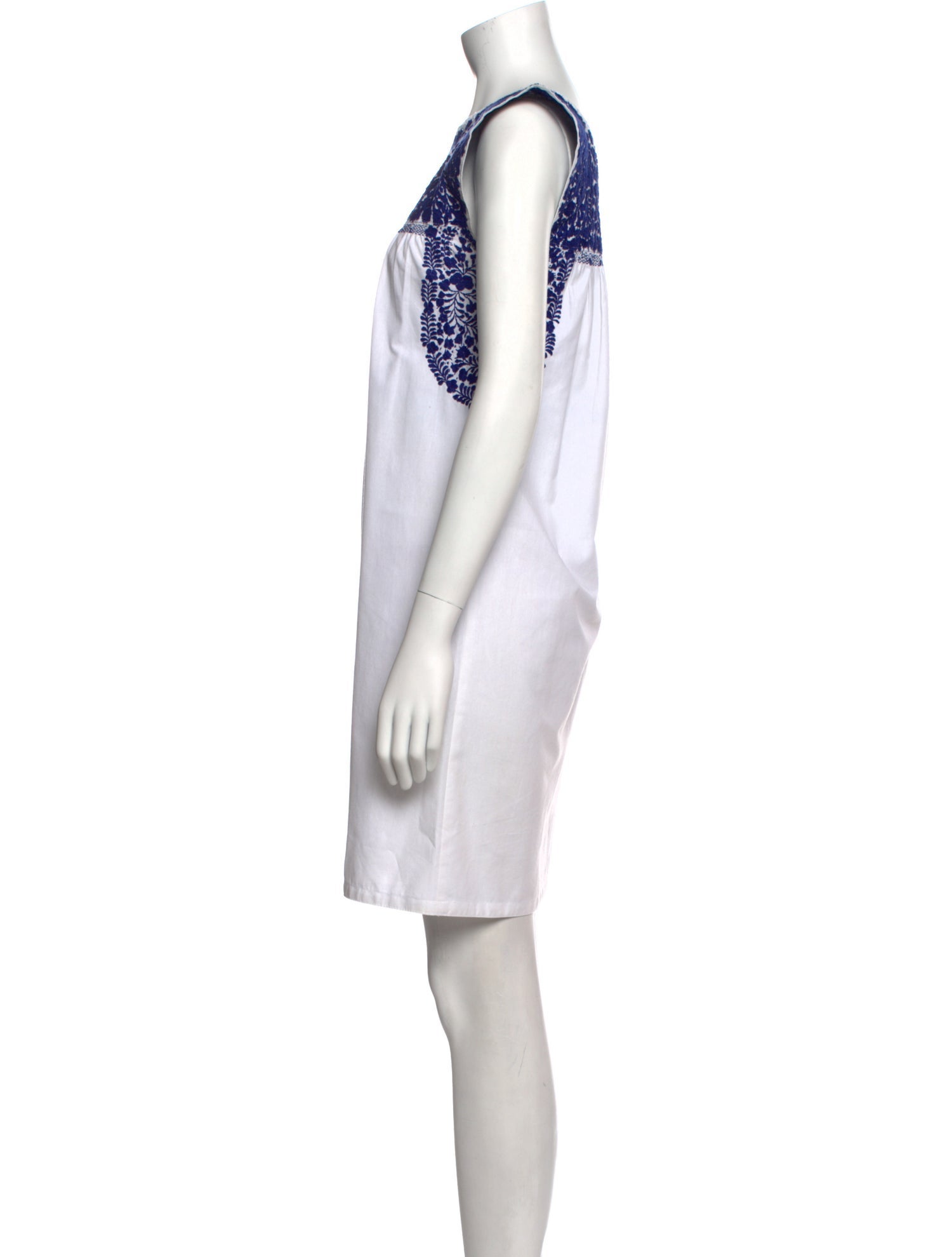 Mi Golondrina Bateau Neckline Mini Dress