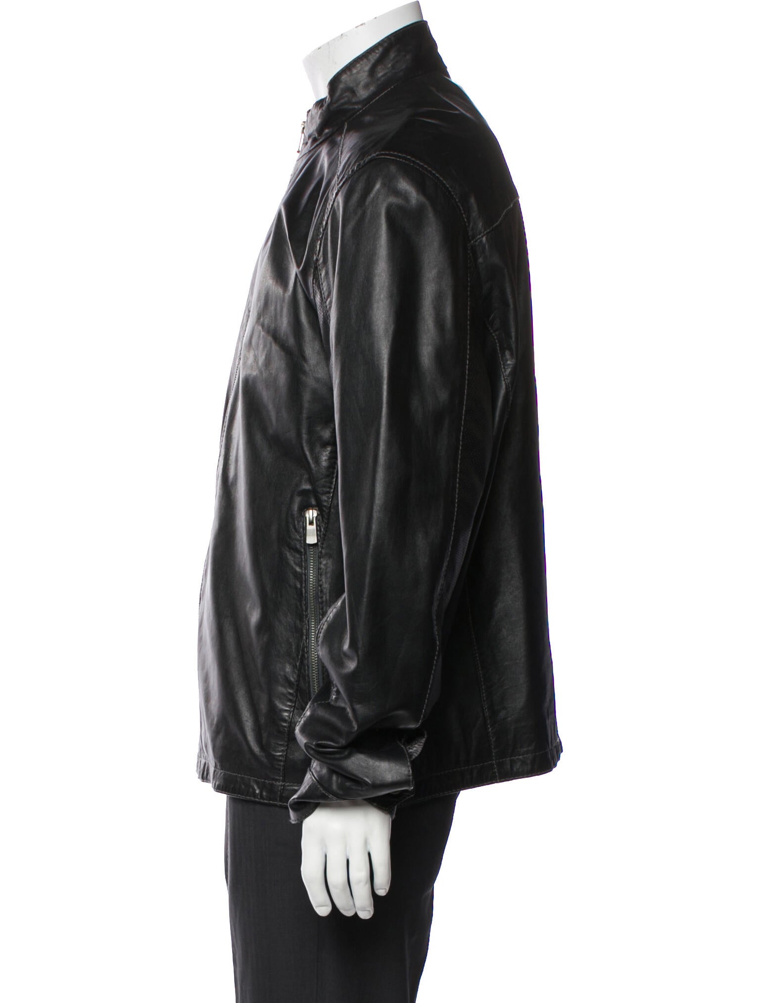 Missani Le Collezioni Leather Windbreaker