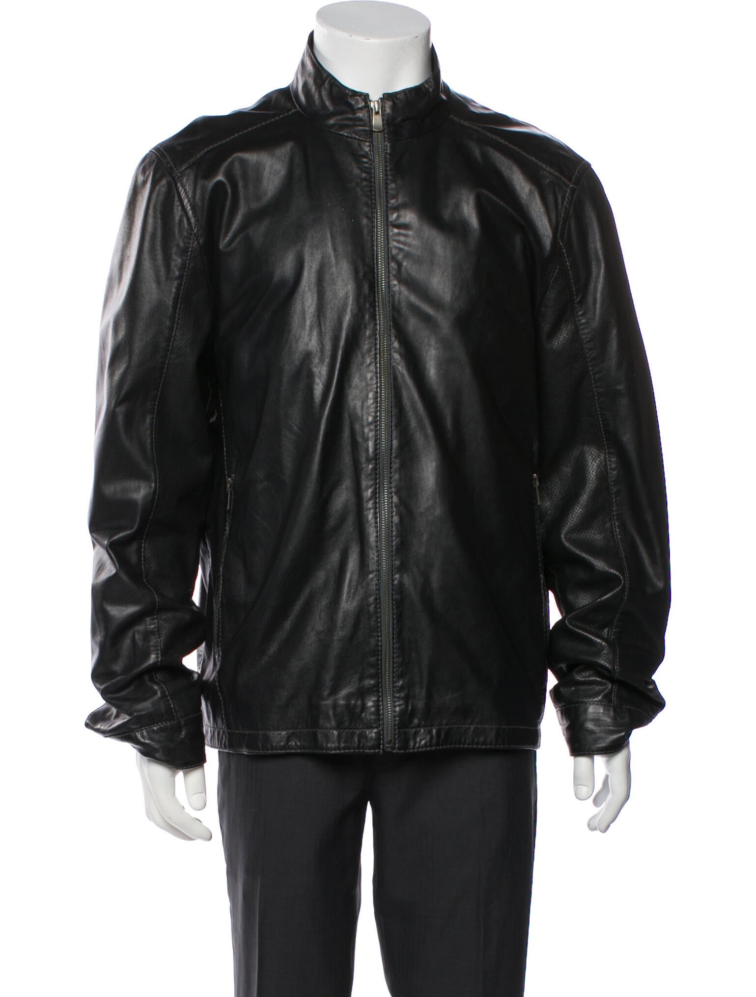 Missani Le Collezioni Leather Windbreaker