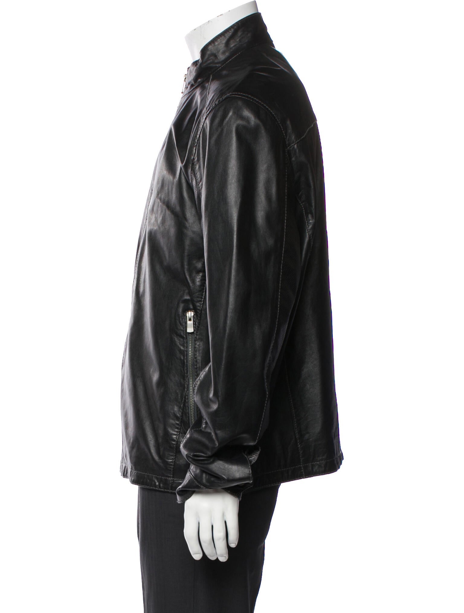 Missani Le Collezioni Leather Windbreaker