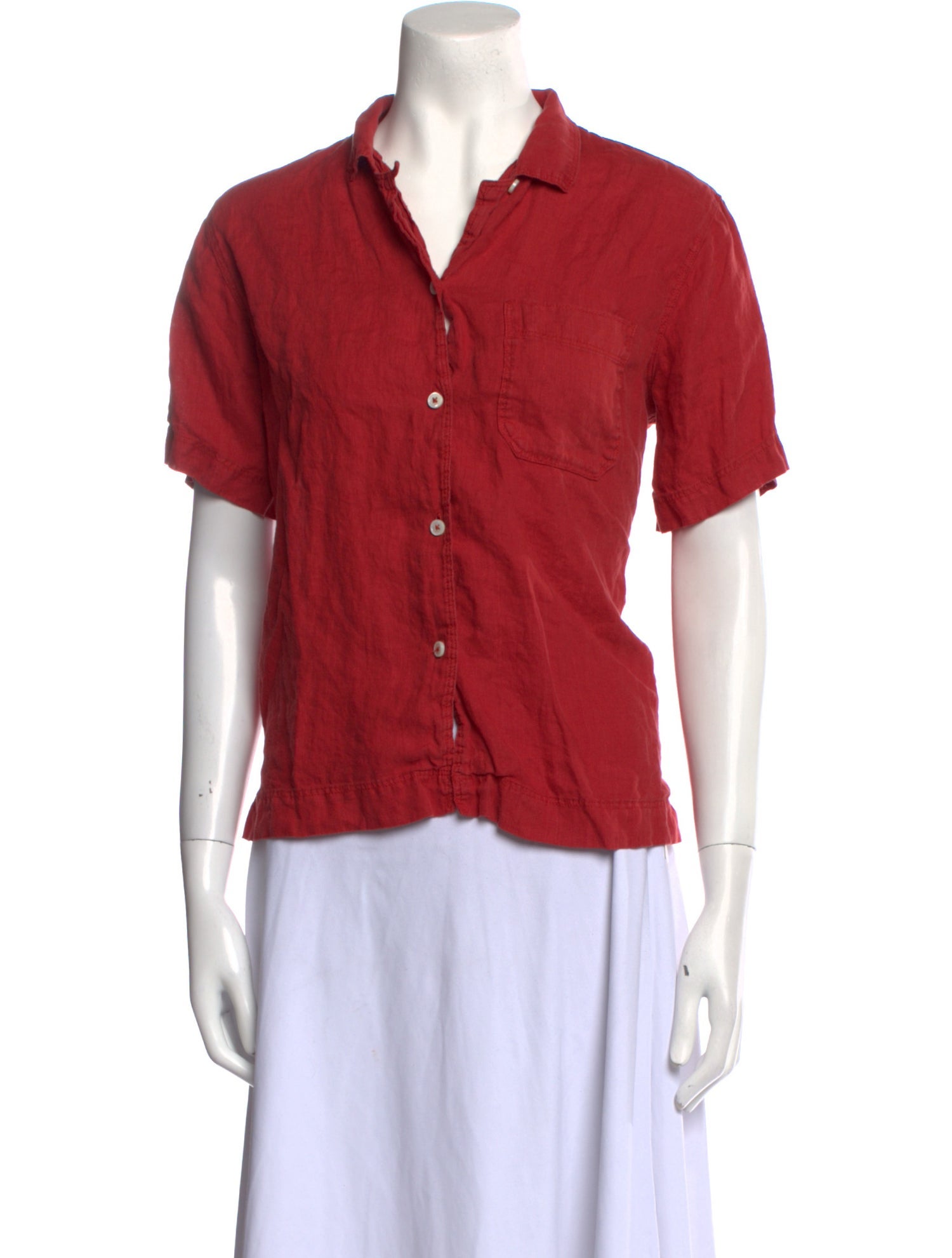 Alex Mill Linen Short Sleeve Button-Up Top