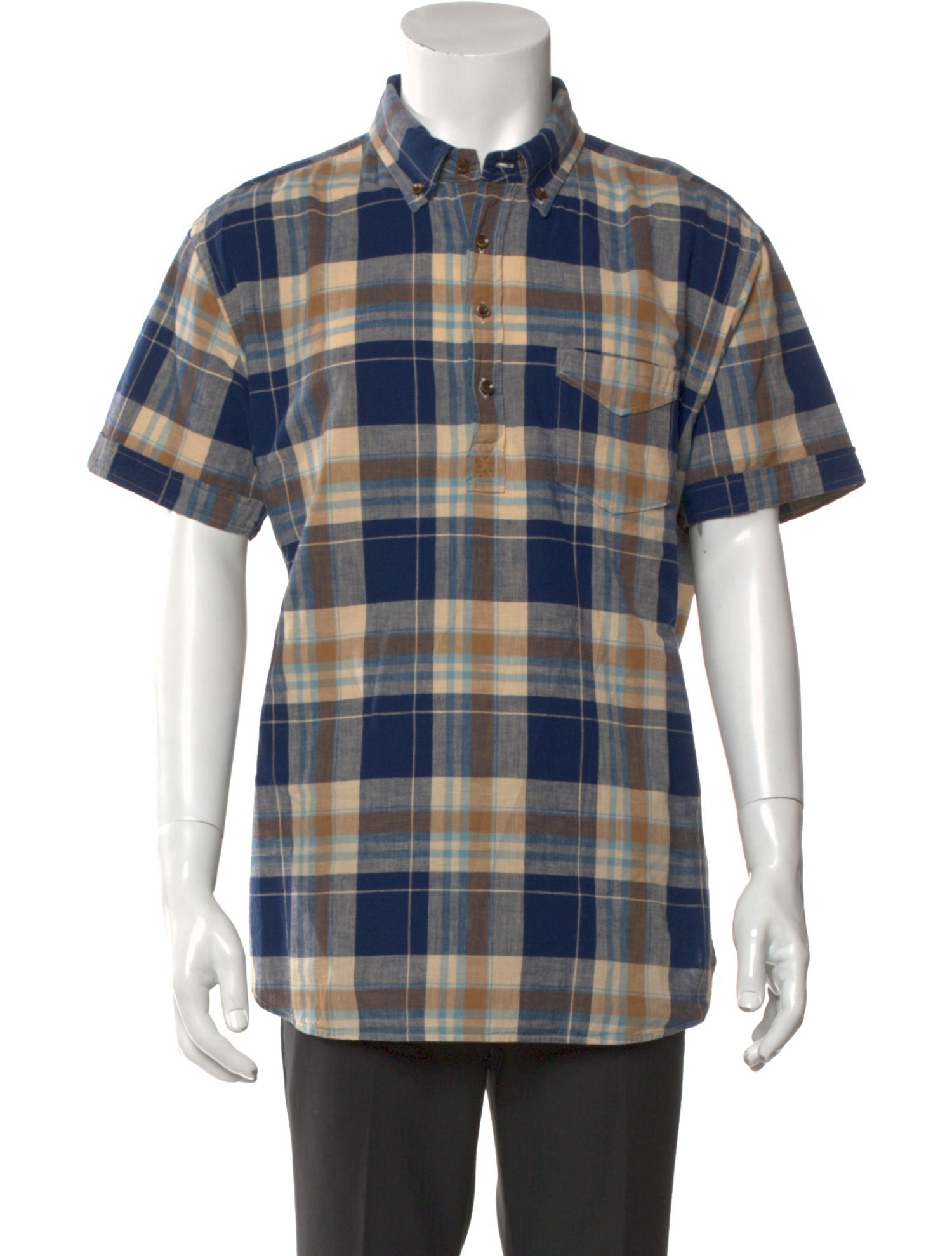 Alex Mill Plaid Print Short Sleeve Shirt
