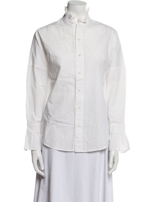 Alex Mill Mock Neck Long Sleeve Button-Up Top