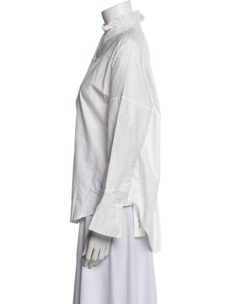 Alex Mill Mock Neck Long Sleeve Button-Up Top