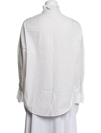 Alex Mill Mock Neck Long Sleeve Button-Up Top