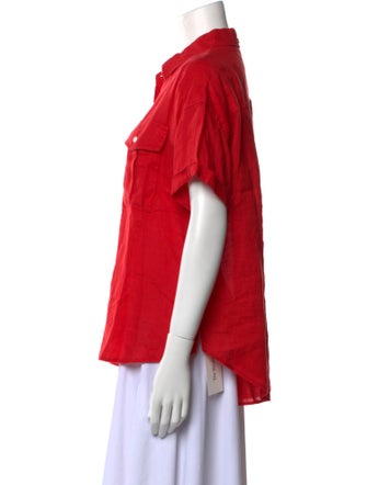 Alex Mill Linen Short Sleeve Button-Up Top