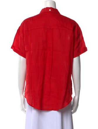 Alex Mill Linen Short Sleeve Button-Up Top