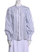 Alex Mill Striped Mock Neck Button-Up Top