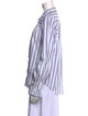 Alex Mill Striped Mock Neck Button-Up Top