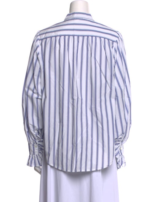 Alex Mill Striped Mock Neck Button-Up Top