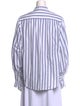 Alex Mill Striped Mock Neck Button-Up Top