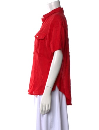 Alex Mill Linen Short Sleeve Button-Up Top