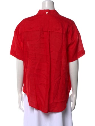 Alex Mill Linen Short Sleeve Button-Up Top