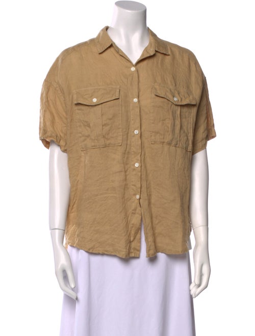Alex Mill Linen Short Sleeve Button-Up Top