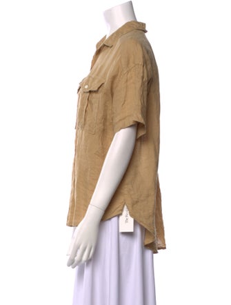 Alex Mill Linen Short Sleeve Button-Up Top