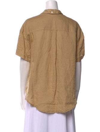 Alex Mill Linen Short Sleeve Button-Up Top