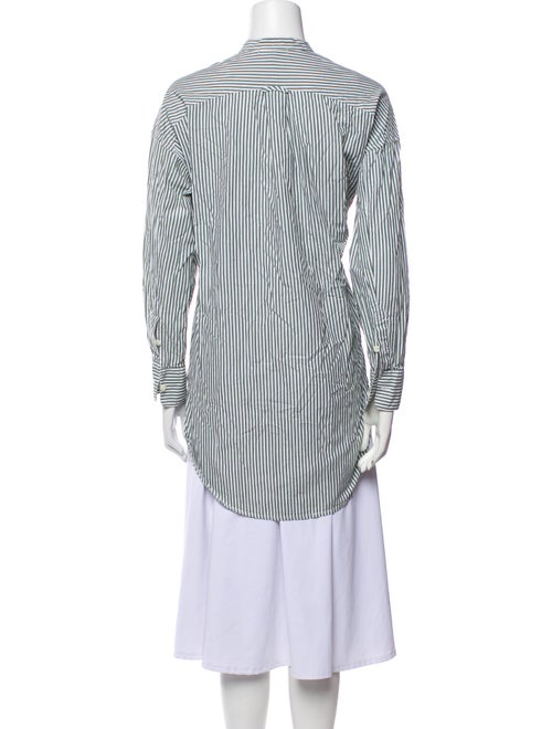 Alex Mill Striped Mock Neck Button-Up Top