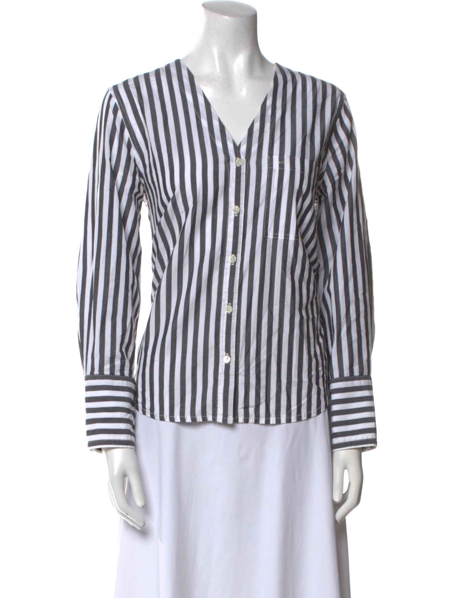 Alex Mill Striped V-Neck Blouse
