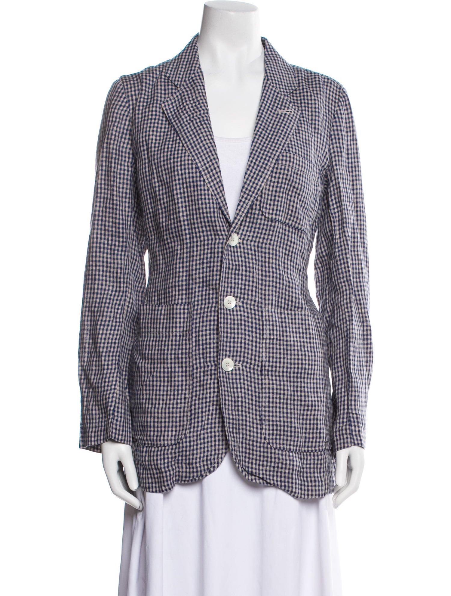Alex Mill Linen Plaid Print Blazer
