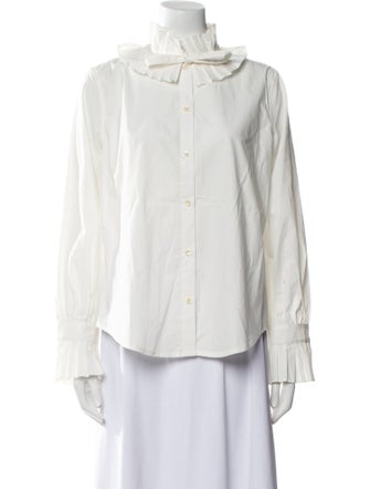 Alex Mill Mock Neck Long Sleeve Button-Up Top