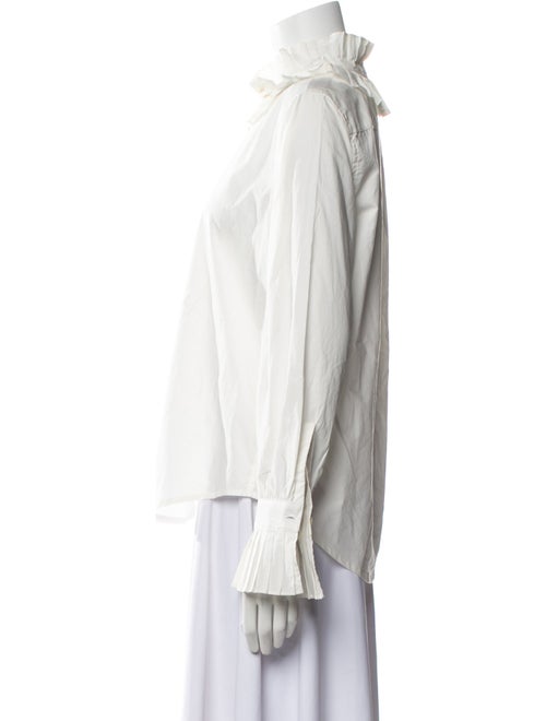 Alex Mill Mock Neck Long Sleeve Button-Up Top