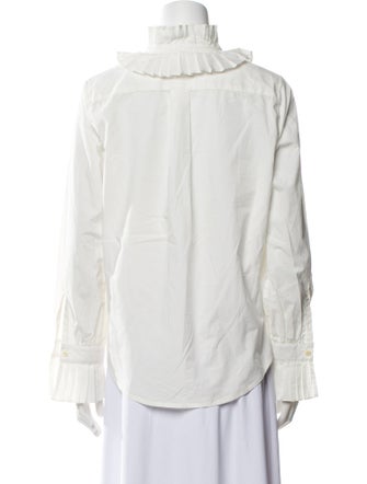 Alex Mill Mock Neck Long Sleeve Button-Up Top