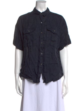 Alex Mill Linen Short Sleeve Button-Up Top