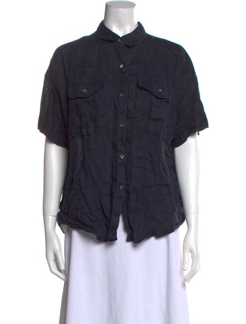 Alex Mill Linen Short Sleeve Button-Up Top