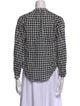 Alex Mill Plaid Print Mock Neck Button-Up Top