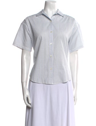 Alex Mill Striped Short Sleeve Button-Up Top