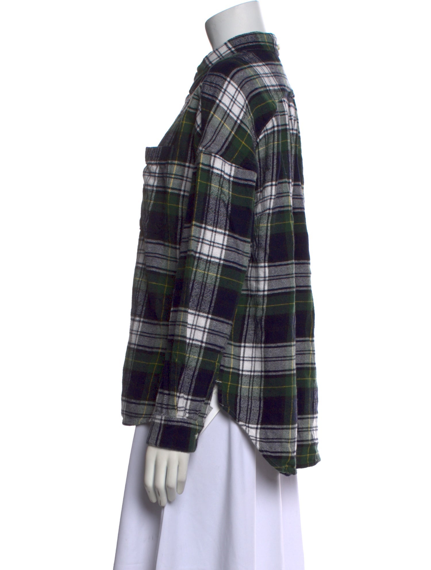 Alex Mill Plaid Print Long Sleeve Button-Up Top