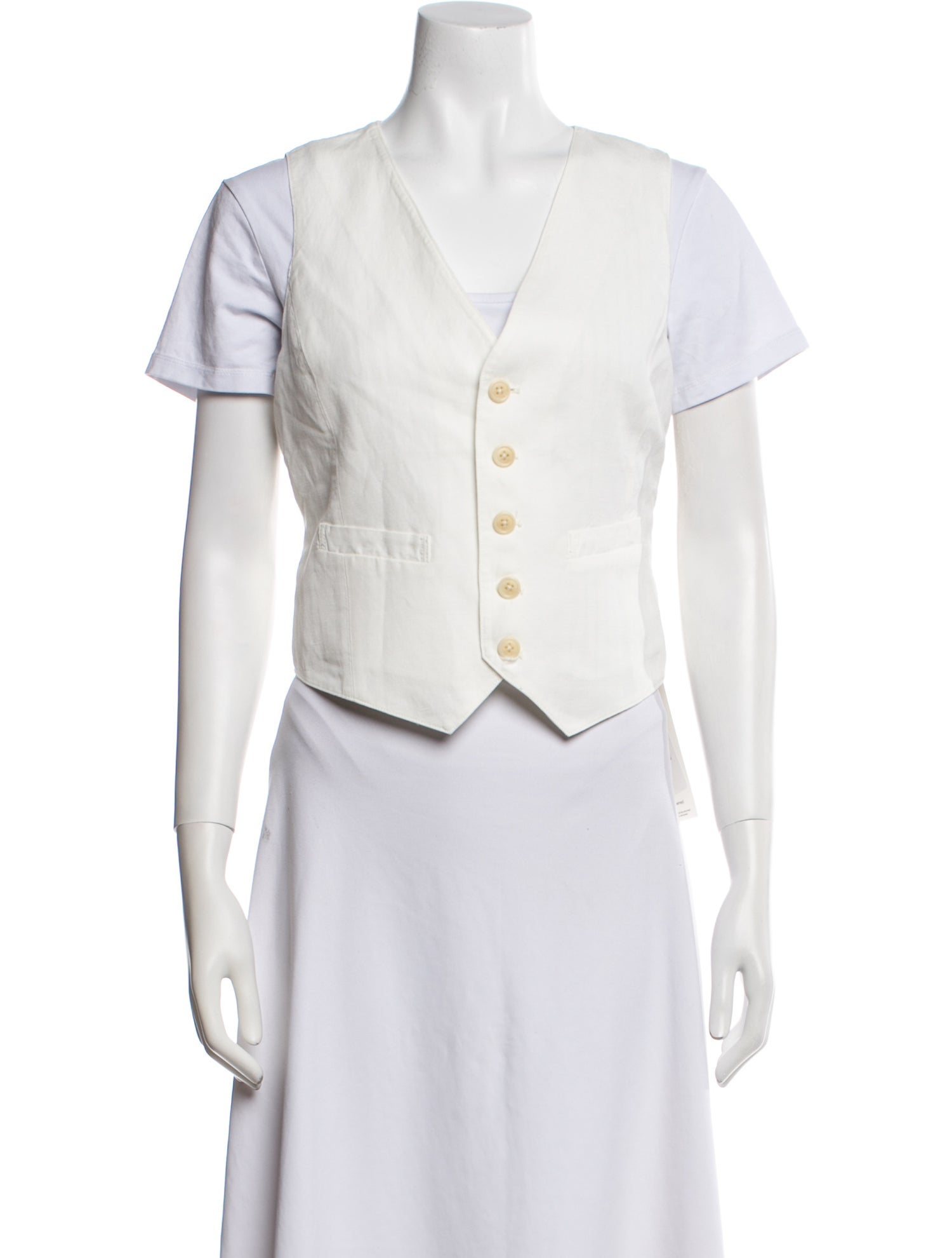 Alex Mill V-Neck Short Sleeve Crop Top