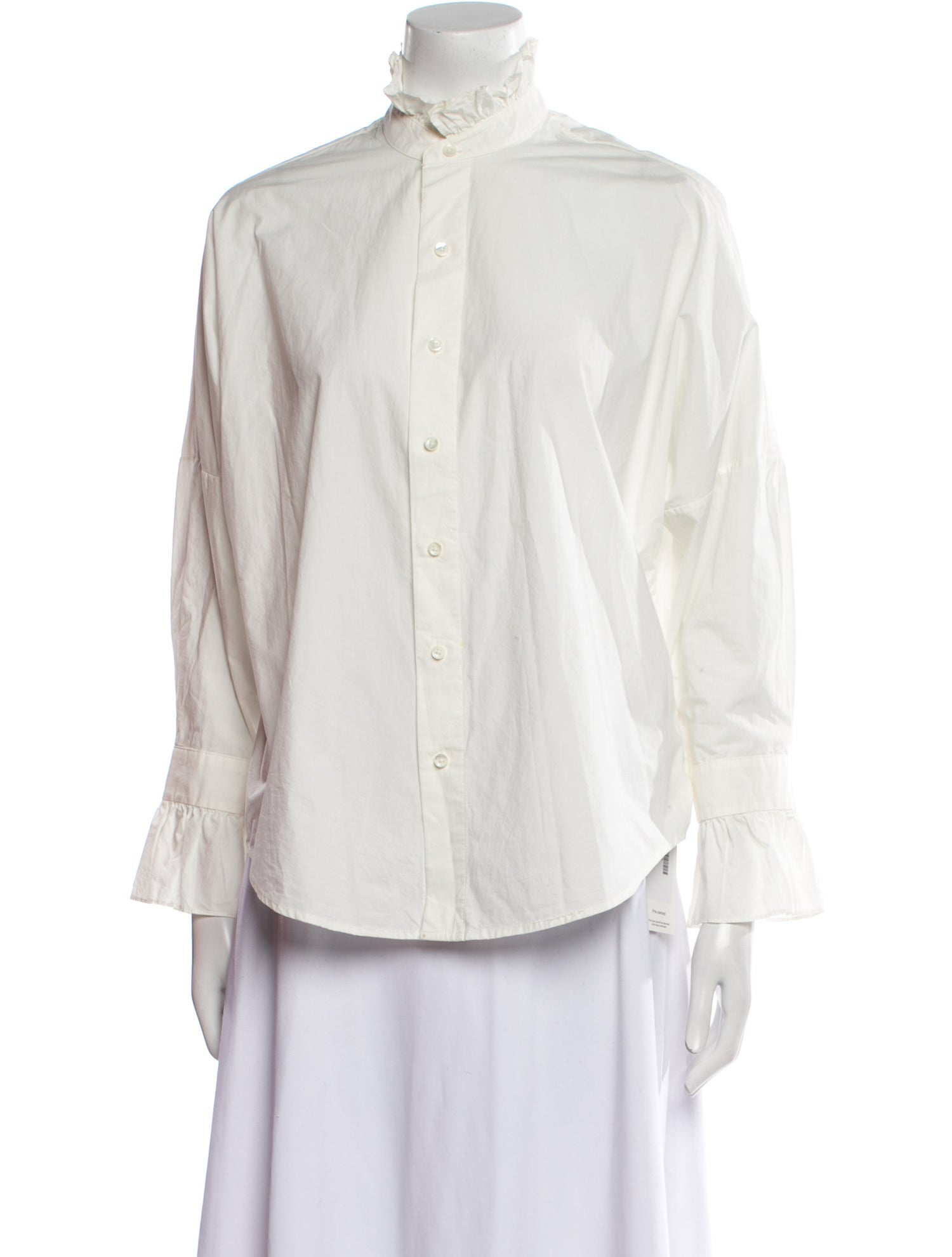 Alex Mill Mock Neck Long Sleeve Button-Up Top