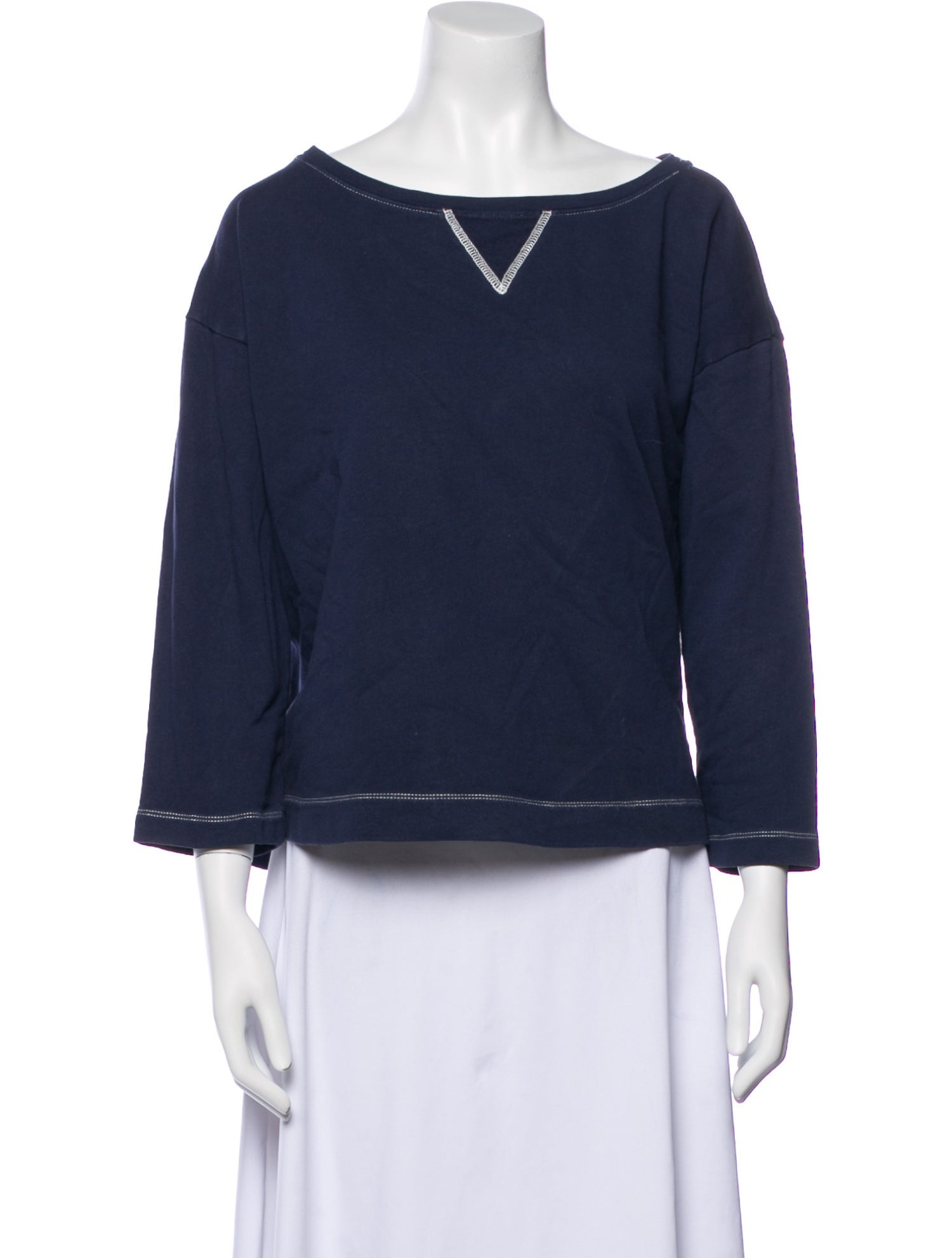 Alex Mill Bateau Neckline Three-Quarter Sleeve Sweatshirt