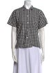 Alex Mill Plaid Print Short Sleeve Button-Up Top