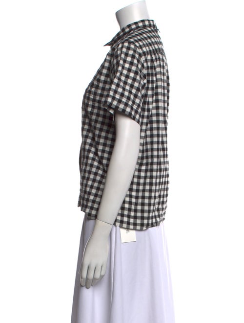 Alex Mill Plaid Print Short Sleeve Button-Up Top