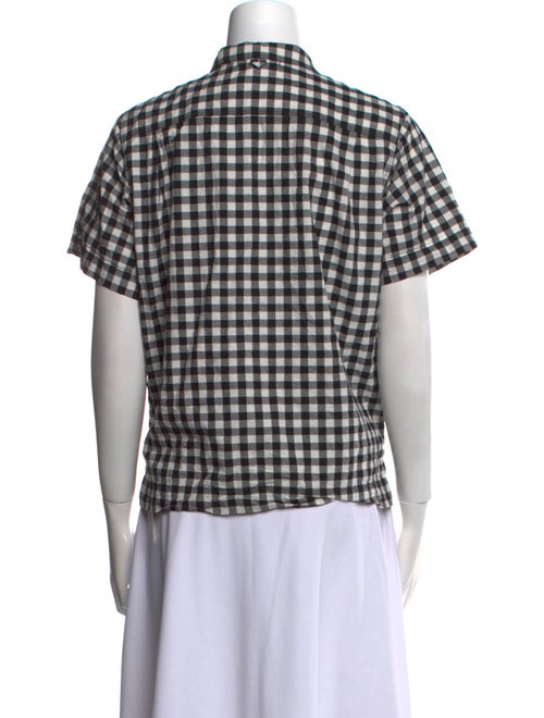Alex Mill Plaid Print Short Sleeve Button-Up Top