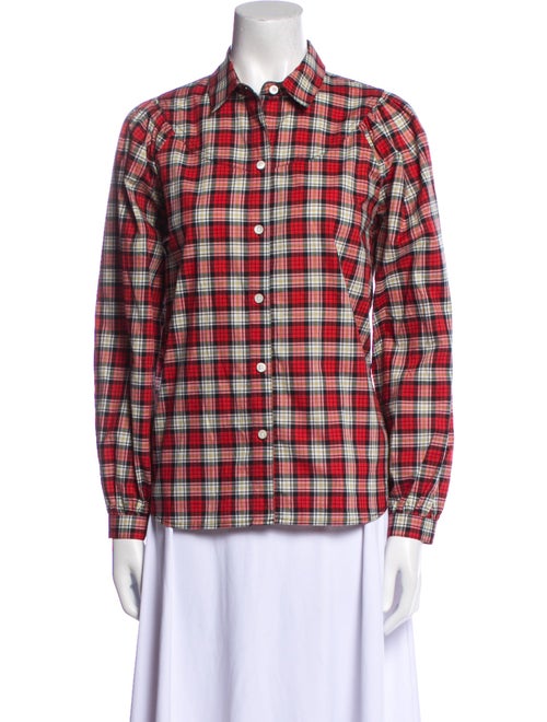 Alex Mill Plaid Print Long Sleeve Button-Up Top
