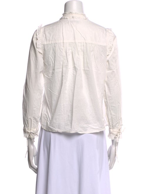 Alex Mill Striped Mock Neck Button-Up Top