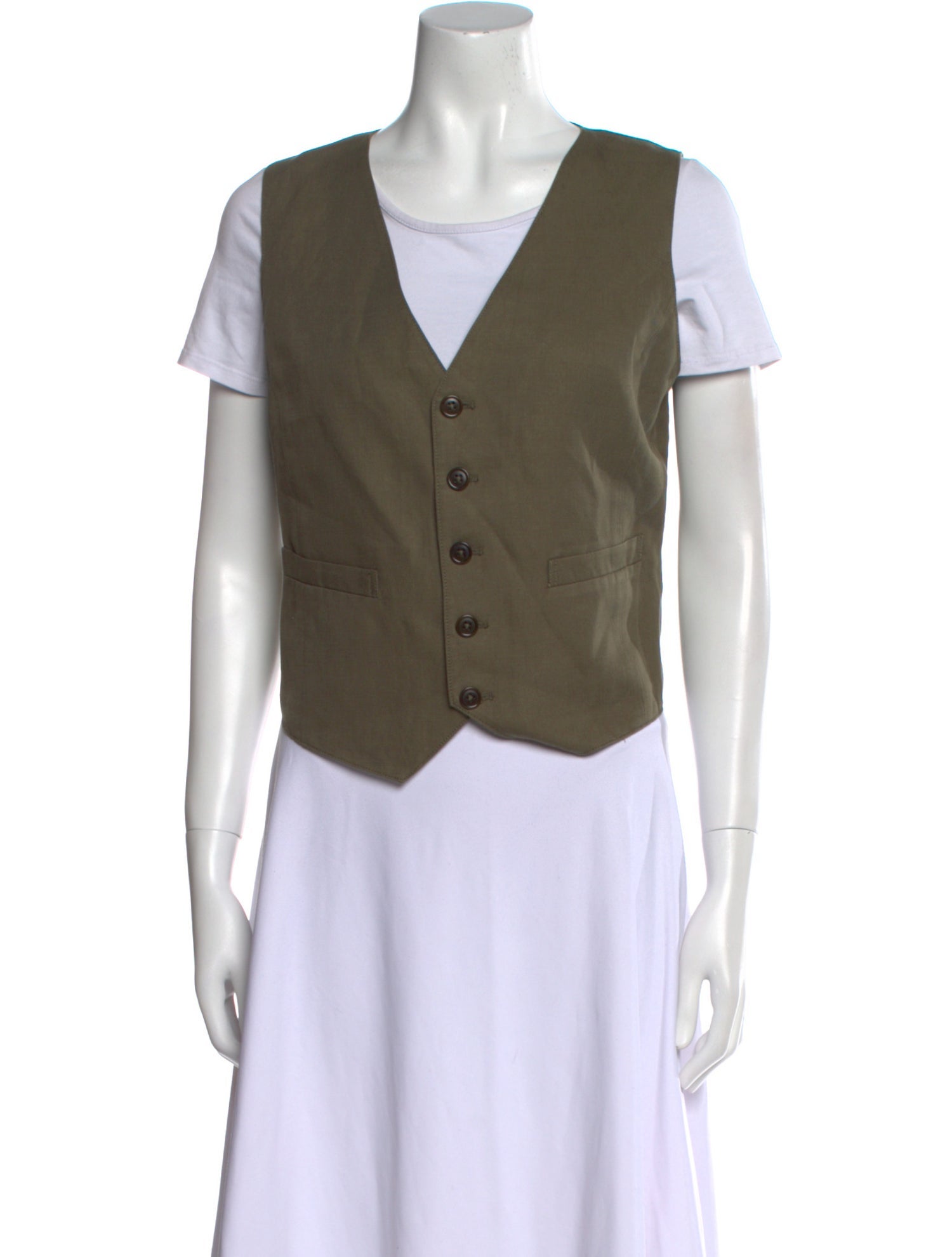 Alex Mill Linen V-Neck Crop Top