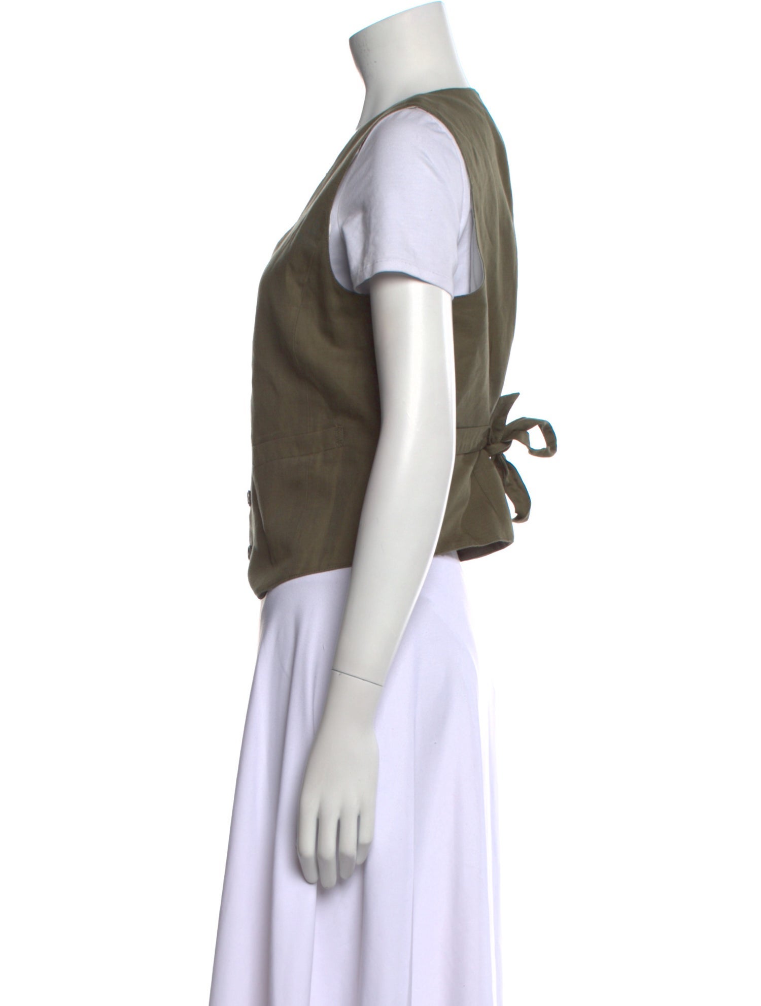 Alex Mill Linen V-Neck Crop Top