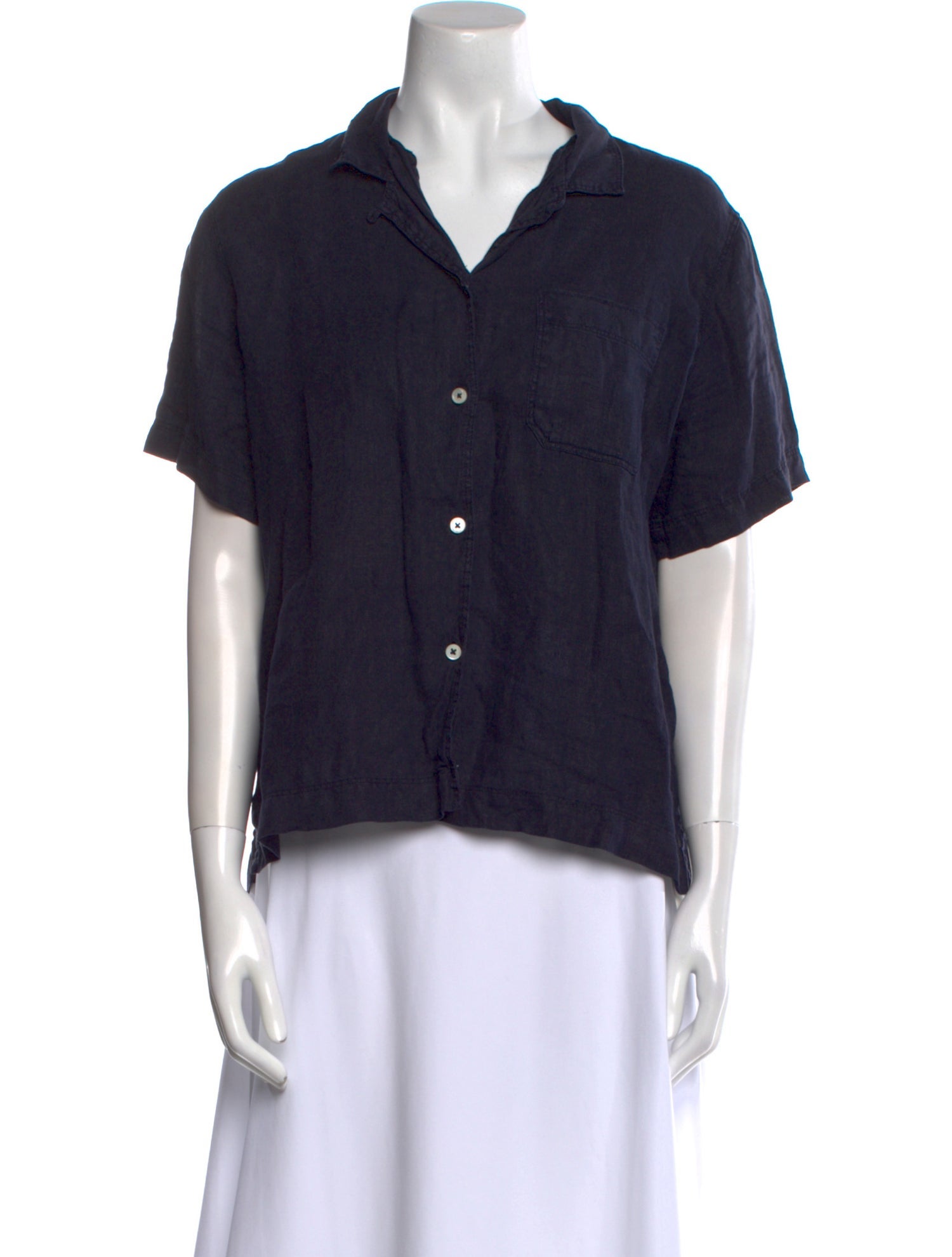 Alex Mill Linen Short Sleeve Button-Up Top