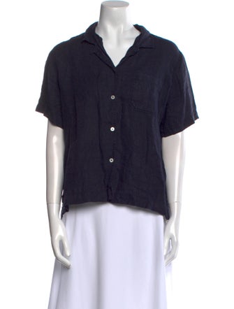 Alex Mill Linen Short Sleeve Button-Up Top