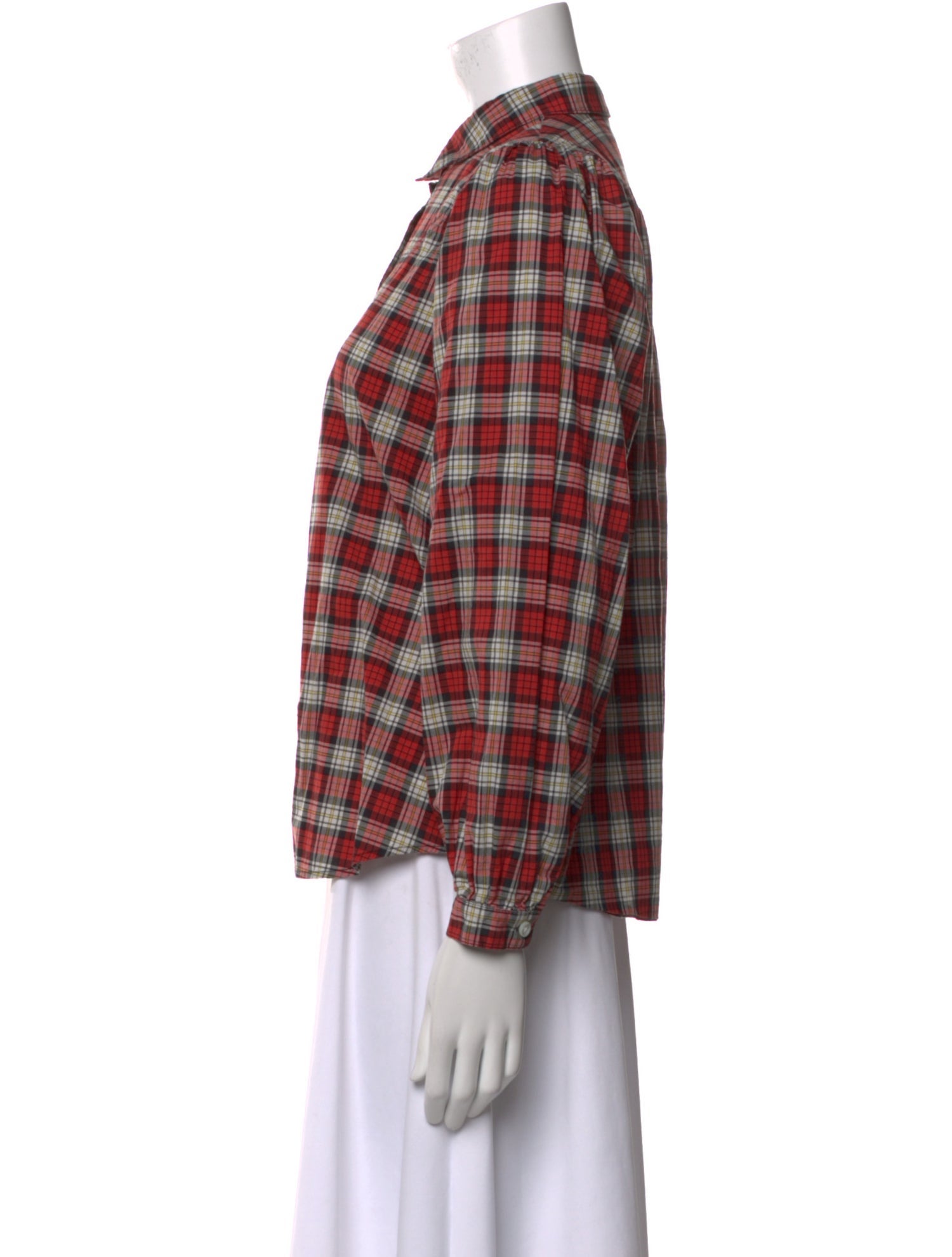 Alex Mill Plaid Print Long Sleeve Button-Up Top